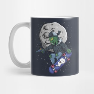 Skateboarding Alien in Outer Space Mug